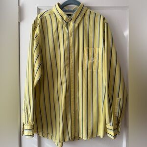 Chaps Yellow and Blue Striped Men's Shirt